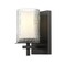 Z-Lite Grayson Wall Sconce, 1-Light, 4.75 In.W x 5.75 In.L x 8.25 In.H, Matte Black/Clear + Etched Opal 1949-1S-MB - alternate 1
